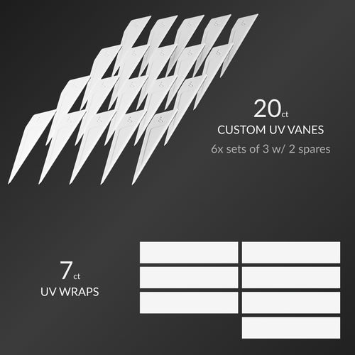 20c Custom Vanes (6 set of 3 w/ 2 spares)
7ct UV Wraps